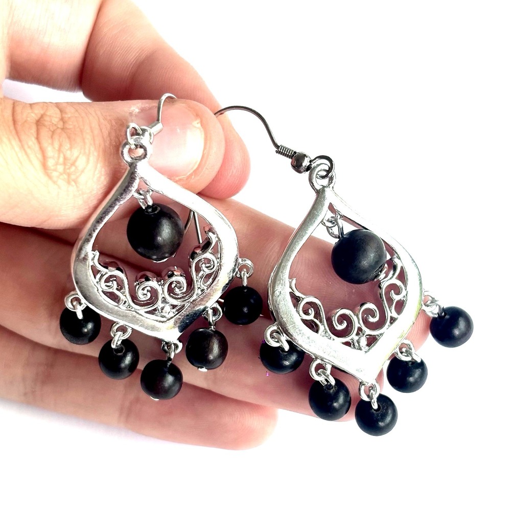 Arthur Court Aluminum Dangle Earrings 2.1 In Chandelier Discontinued Jewelry‎